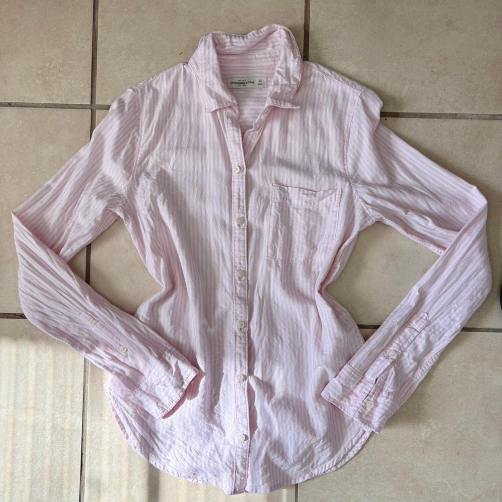 Pink Striped Button-Up Shirt